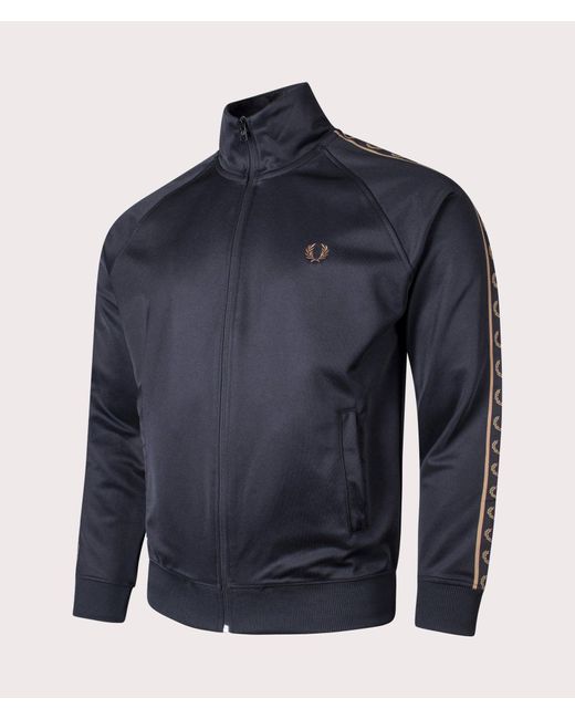 Fred Perry Blue Contrast Tape Track Top for men