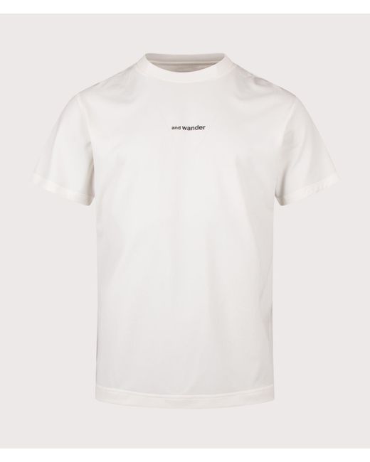 And Wander White Dry Mesh T-Shirt for men