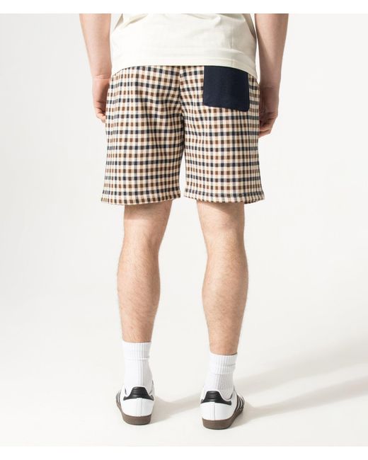 Aquascutum White Club Check Sweat Shorts for men