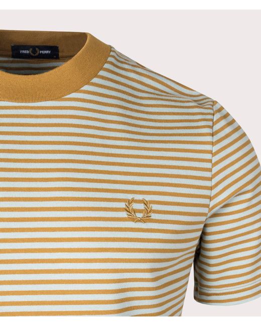 Fred Perry Natural Fine Stripe Heavy Weight T-shirt for men