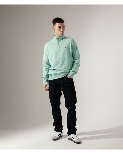 Polo Ralph Lauren Green Quarter Zip Sweatshirt for men