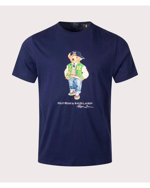 Polo Ralph Lauren Blue Classic Fit Polo Bear Jersey T-Shirt for men