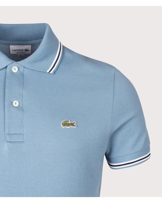 Lacoste Blue Regular Fit Tipped Polo Shirt for men