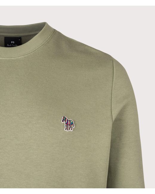 Paul Smith Green Regular Fit Organic Cotton Zebra Logo Sweatshirt for men