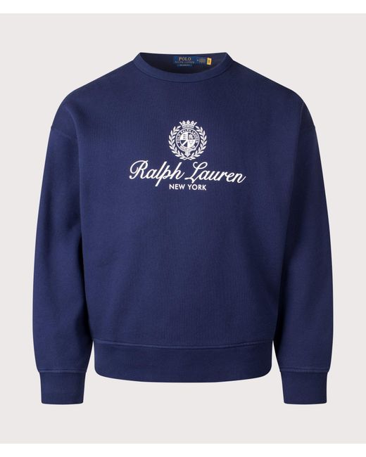 Polo Ralph Lauren Blue Relaxed Fit Graphic Sweatshirt for men