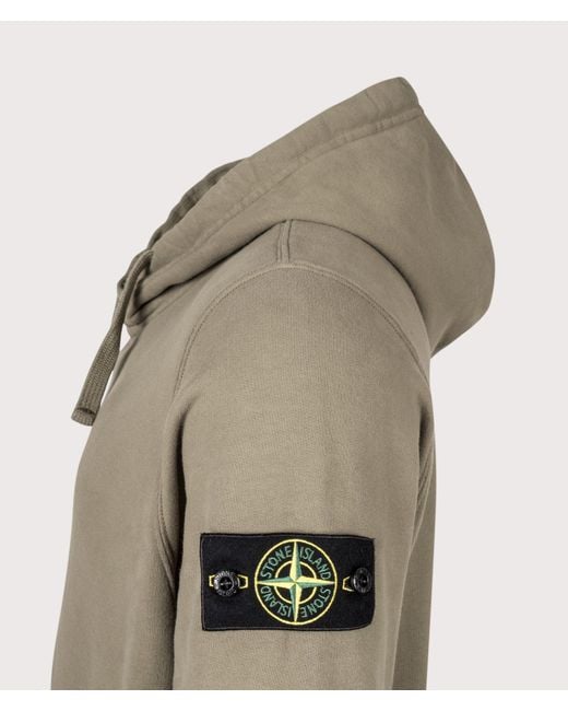 Stone Island Natural Brushed Organic Cotton Fleece Hoodie for men