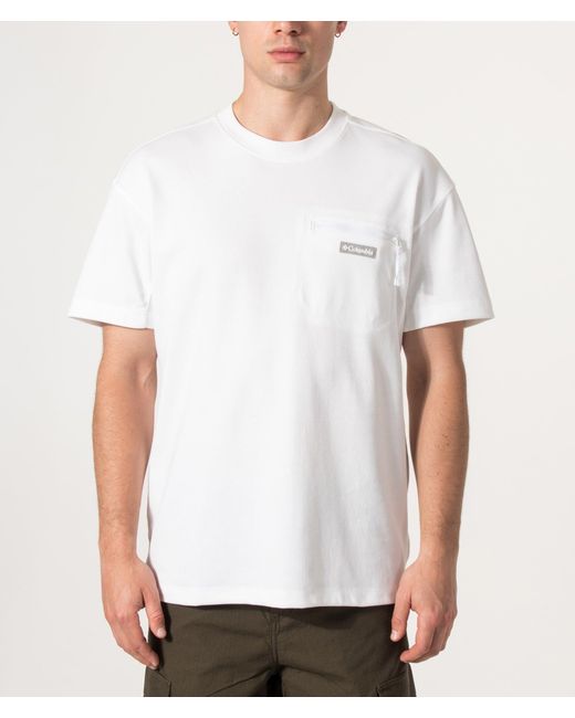 Columbia White Echo Passage Crew T-Shirt for men
