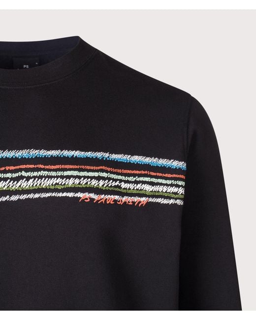 Paul Smith Black Regular Fit Stripes Sweatshirt for men