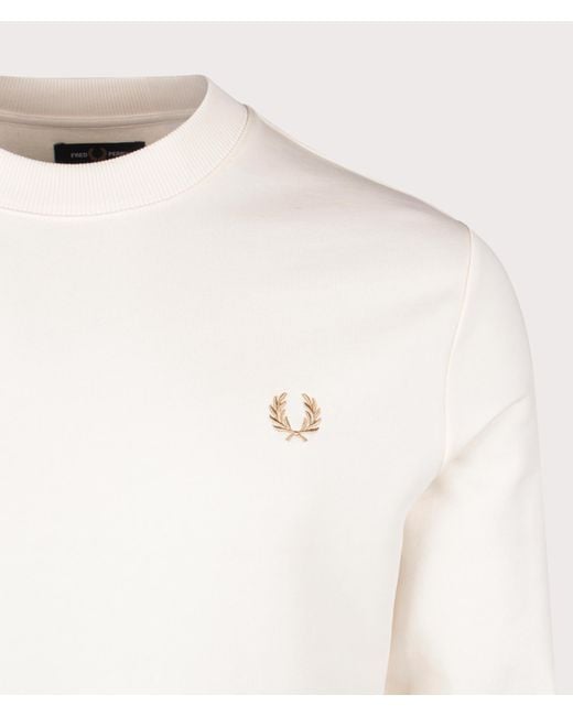 Fred Perry White Crew Neck Sweatshirt for men