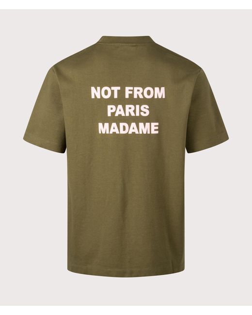 Drole de Monsieur Green Relaxed Fit Le T-Shirt Slogan for men