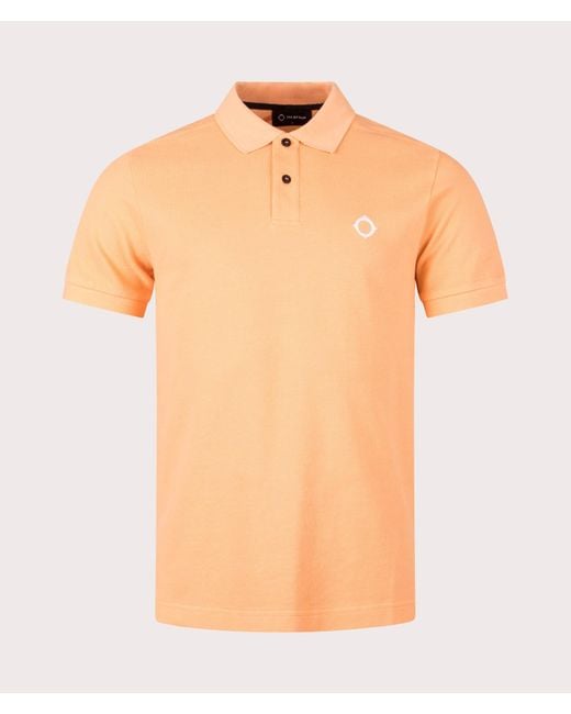 Ma Strum Orange Pique Polo Shirt for men