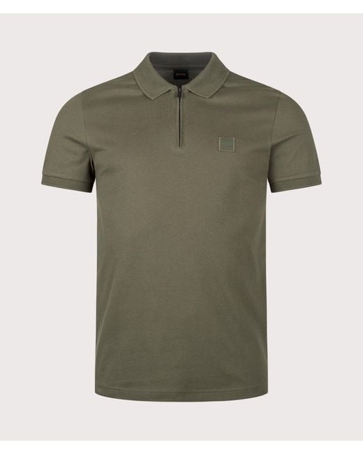Boss Green Slim Fit Passerzip Polo Shirt for men