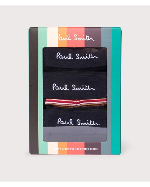 Paul Smith Black 3 Pack Sign Trunks for men