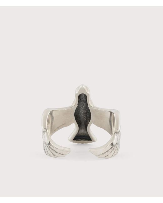 Serge Denimes Natural Silver Dove Ring for men