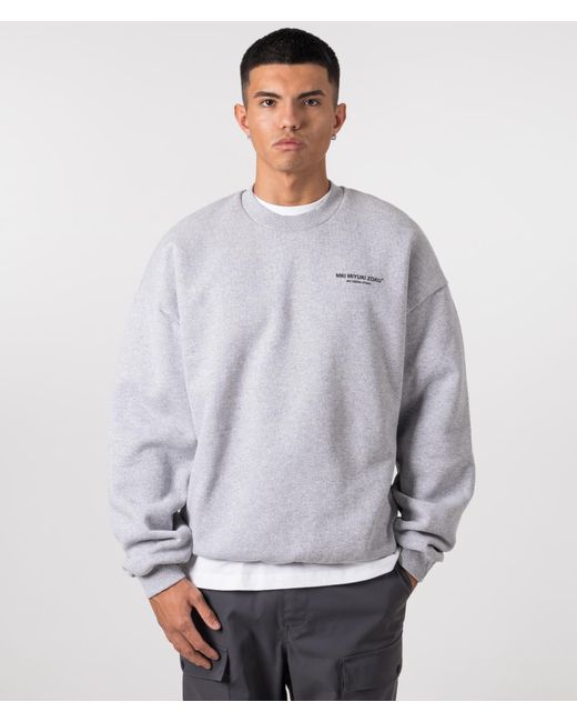 MKI Miyuki-Zoku Gray Oversized Design Studio Crewneck Sweatshirt for men