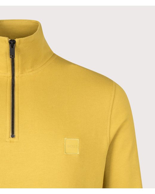 Boss Yellow Regular Fit Zetrust Quarter Zip Sweatshirt for men