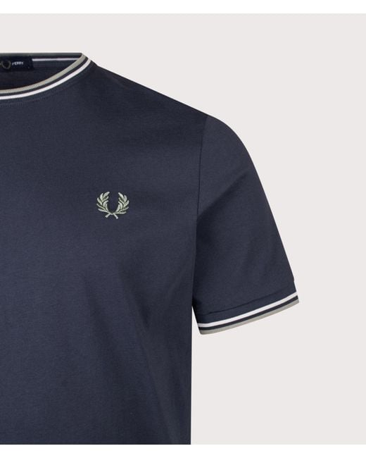 Fred Perry Blue Regular Fit Twin Tipped T-Shirt for men