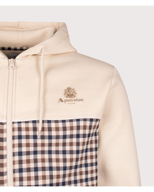 Aquascutum Pink Scuba Insert Full Zip Hoodie for men