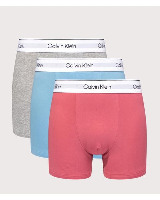 Calvin Klein White 3 Pack Relaxed Fit Trunks for men