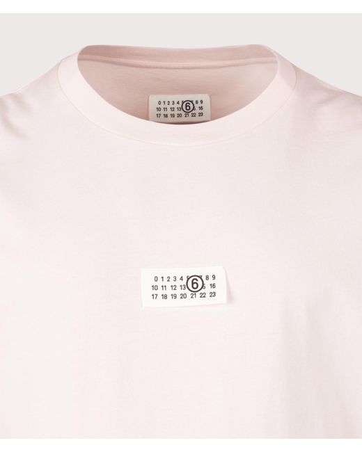 MM6 by Maison Margiela Pink Numeric Cotton T-Shirt for men