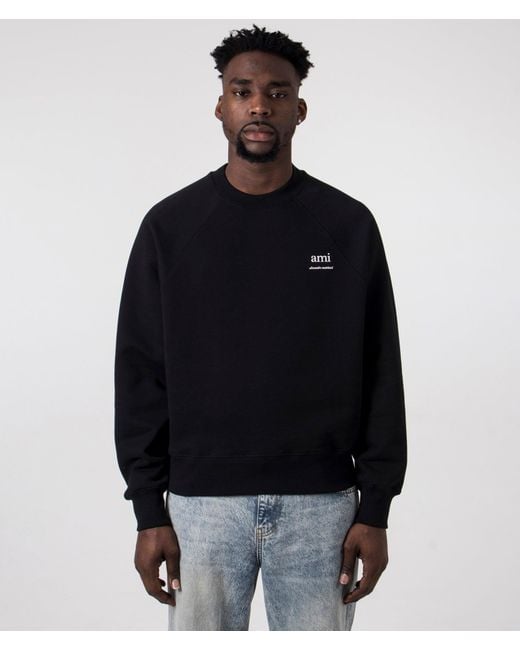 AMI Black Loopback Sweatshirt for men