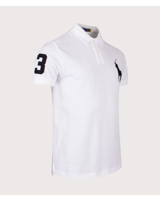 Polo Ralph Lauren Custom Slim Fit Big Pony Mesh Polo Shirt in White for ...