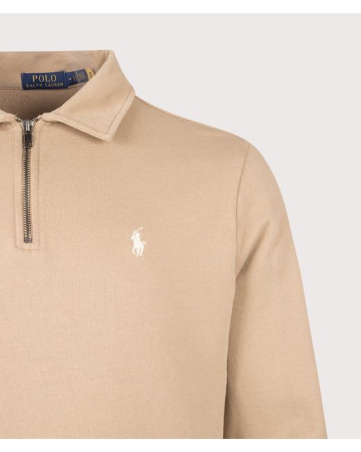 Polo Ralph Lauren Natural Loopback Quarter Zip Sweatshirt for men