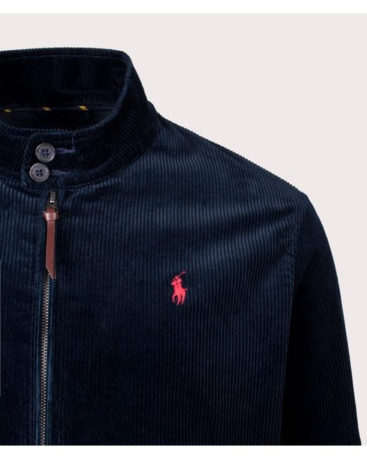 Polo Ralph Lauren Blue Corduroy Lined Bomber Jacket for men
