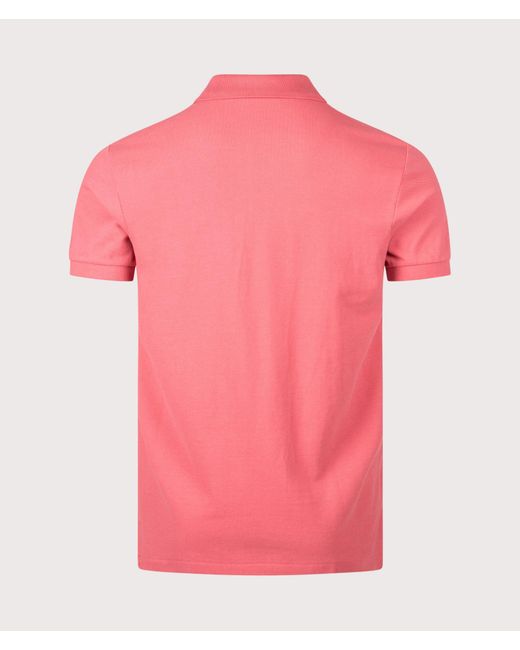 Polo Ralph Lauren Pink Custom Slim Fit Mesh Polo Shirt for men