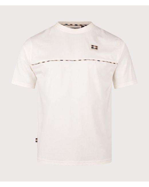 Aquascutum Natural Club Check Piping T-Shirt for men