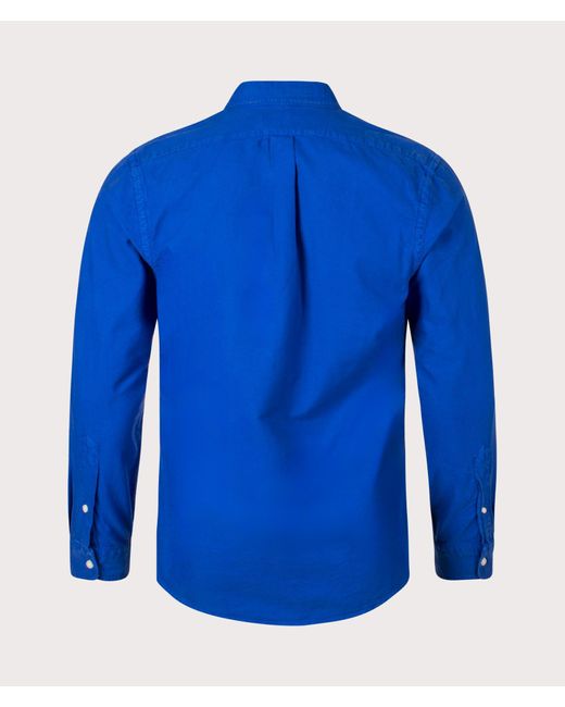 Polo Ralph Lauren Blue Slim Fit Garment-dyed Oxford Shirt for men