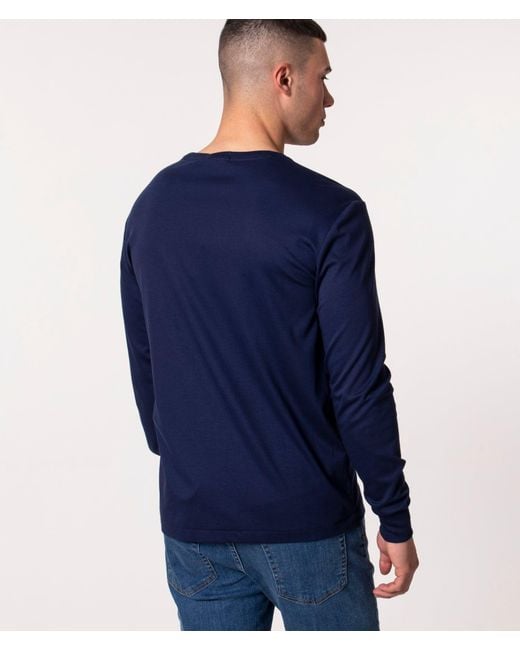 Polo Ralph Lauren Blue Custom Slim Fit Interlock Long Sleeve T-shirt for men