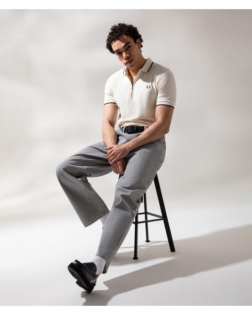 Fred Perry Natural Regular Fit Crepe Piqué Polo Shirt for men