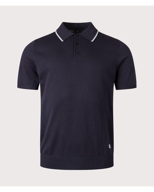 Paul Smith Blue Regular Fit Knit Polo Shirt for men