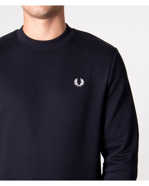 Fred Perry Blue Crew Neck Sweatshirt for men