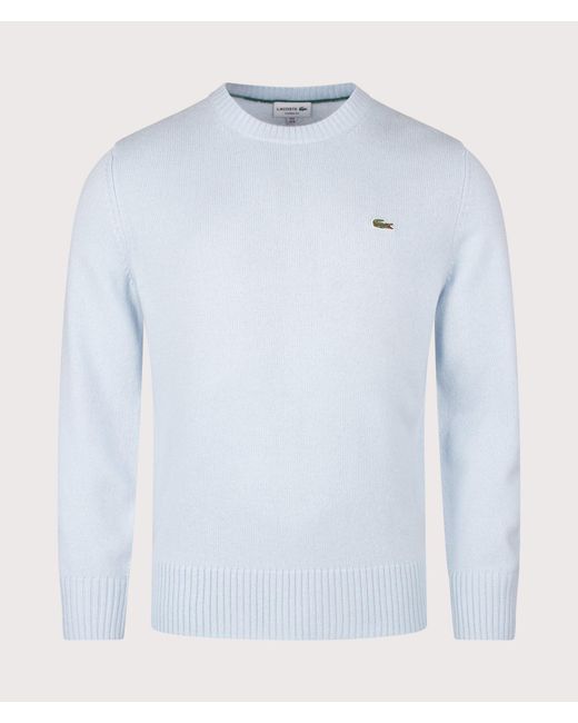Lacoste Blue Classic Fit Wool Crewneck Jumper for men