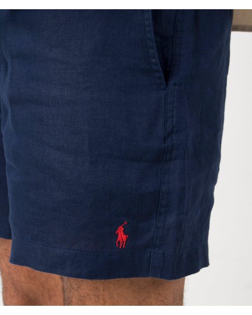 Polo Ralph Lauren Blue Classic Fit Prepster Linen Shorts for men