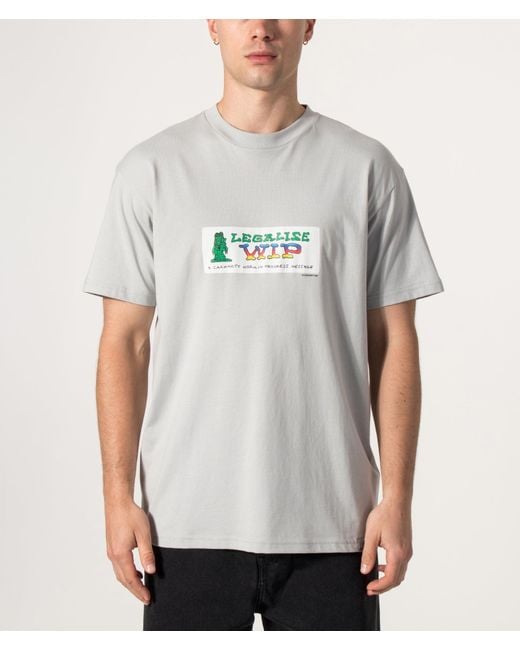 Carhartt White Loose Fit Bumper Stickers T-Shirt for men