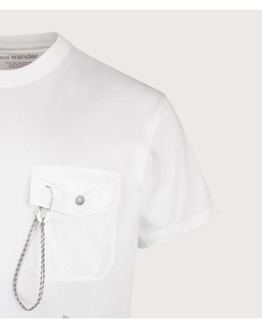 And Wander White Pocket T-Shirt for men
