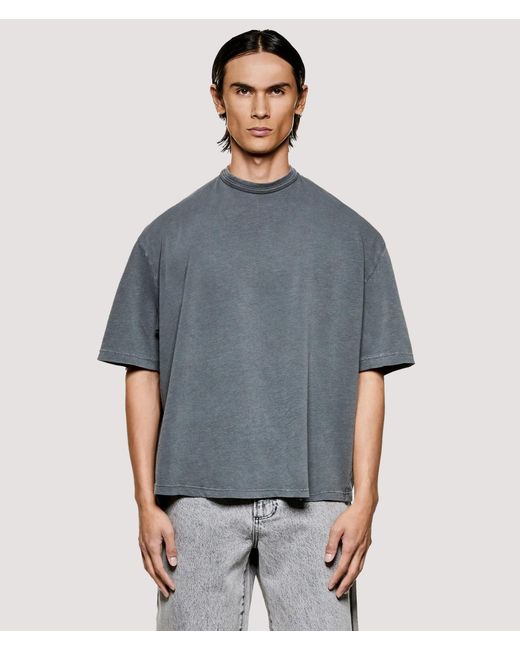 MKI Miyuki-Zoku Blue Relaxed Box Fit 220 Gsm Slub T-Shirt for men