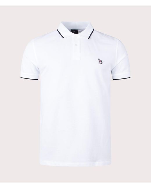 PS by Paul Smith White Zebra Badge Polo Shirt for men