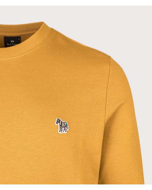 Paul Smith Yellow Regular Fit Organic Cotton Zebra Logo Sweatshirt for men