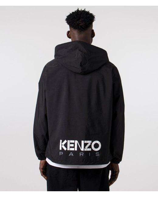 KENZO Black Two-tone Cropped Windbreaker for men