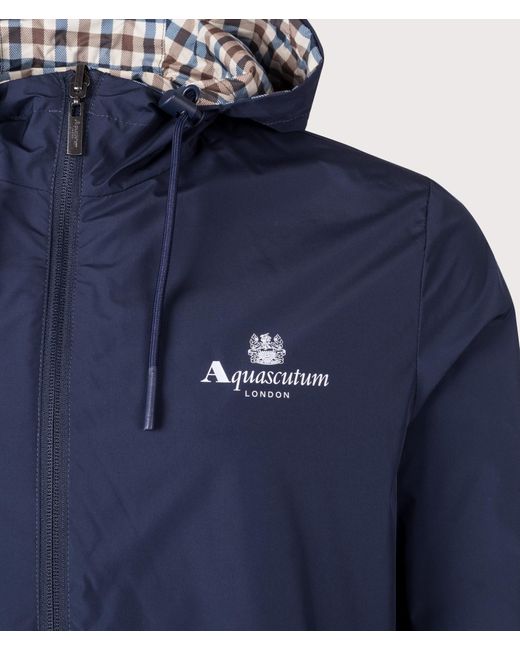 Aquascutum Blue Sailor Check Reversible Jacket for men