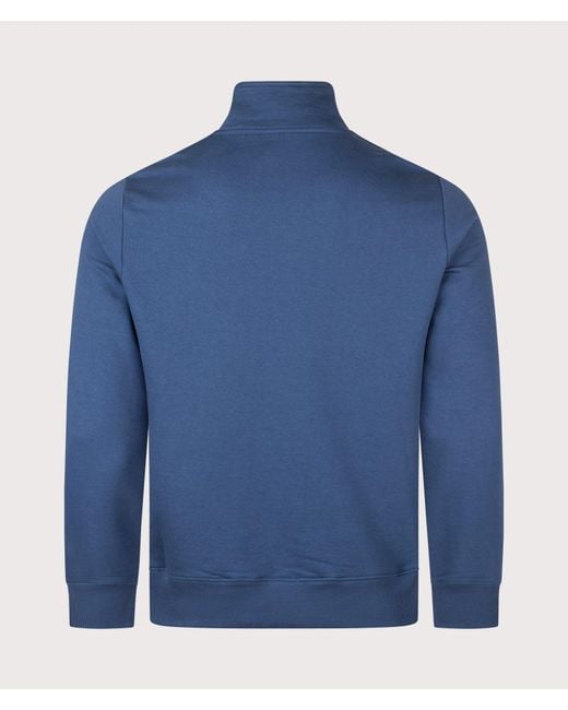 Paul Smith Blue Regular Fit Quarter Zip Zebra Sweatshirt for men
