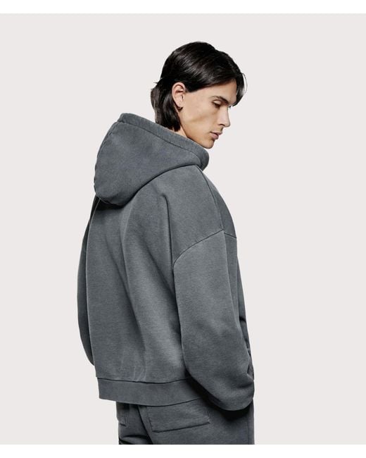 MKI Miyuki-Zoku Gray Oversized Uniform Zip Through Hoodie for men