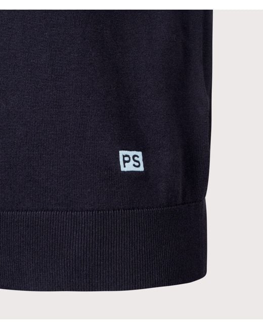 Paul Smith Blue Regular Fit Knit Polo Shirt for men