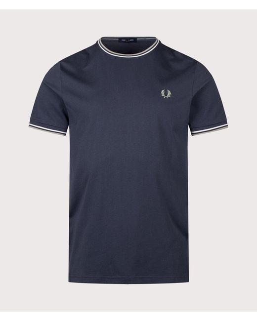 Fred Perry Blue Regular Fit Twin Tipped T-Shirt for men