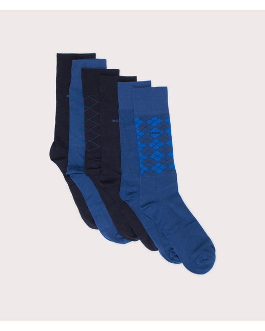 Boss Blue 6 Pack Rs Design Socks for men