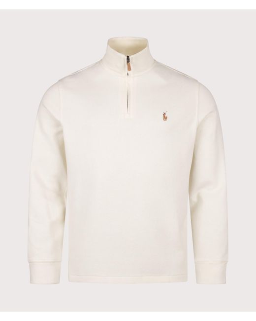 Polo Ralph Lauren Natural Estate-Rib Quarter Zip Jumper for men
